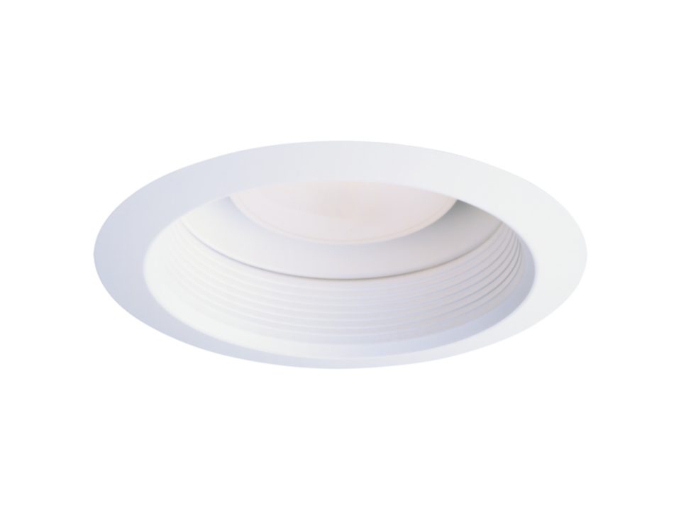 6-Pack Self-Flanged Air Tight Baffle Trim For Recessed Lights – White, Line Voltage
