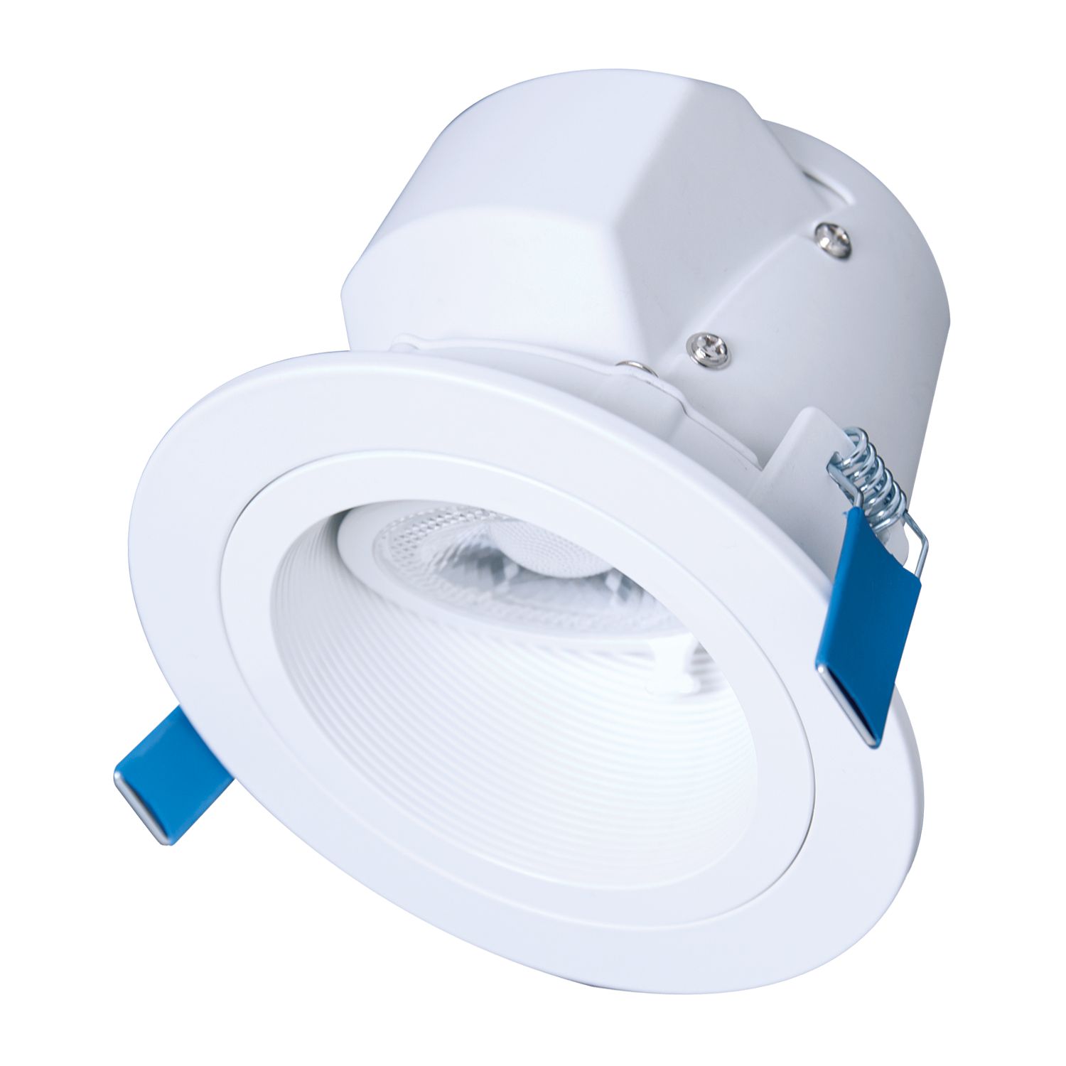HAL RLS4099FS1EWHDMR 4" SLOPED CEILING DIRECT MOUNT CANLESS MODULE 900LM 90 CRI 5CCT BAFFLE TRIM MATTE WHITE HALO MARKETPRO