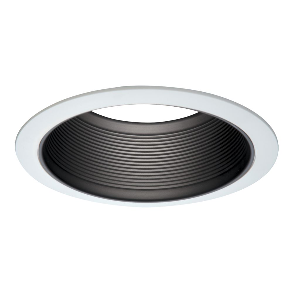 Product image for Halo 6100BB 6" Black Tapered Metal Baffle, 2-White Rings Narrow & Wide